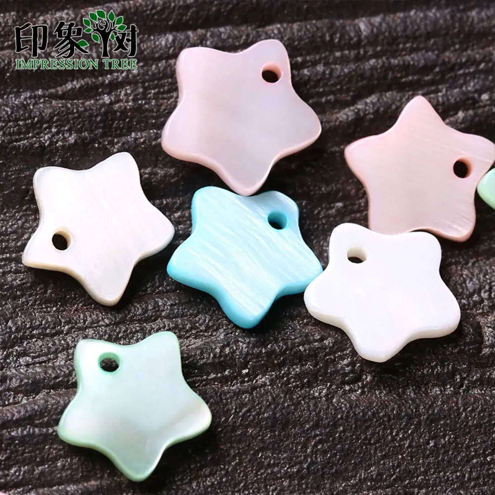 

20pcs 10mm Color Pentacle Shape Shell Beads Natural MOP Seashells Charms Pendant For Earring Necklace DIY Jewelry Making 19017