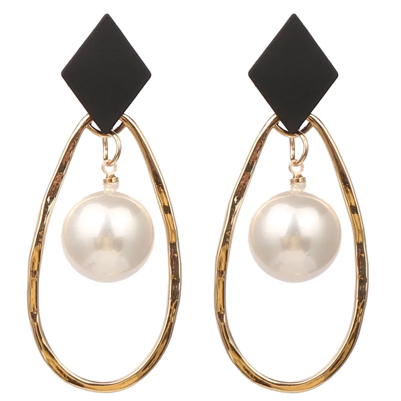 

LEADERBEADS Women's OL Style Metal Drop Earrings Charm Party Jewelry Simulated-Pearl Dangle Earrings Statement Pendant Jewelry
