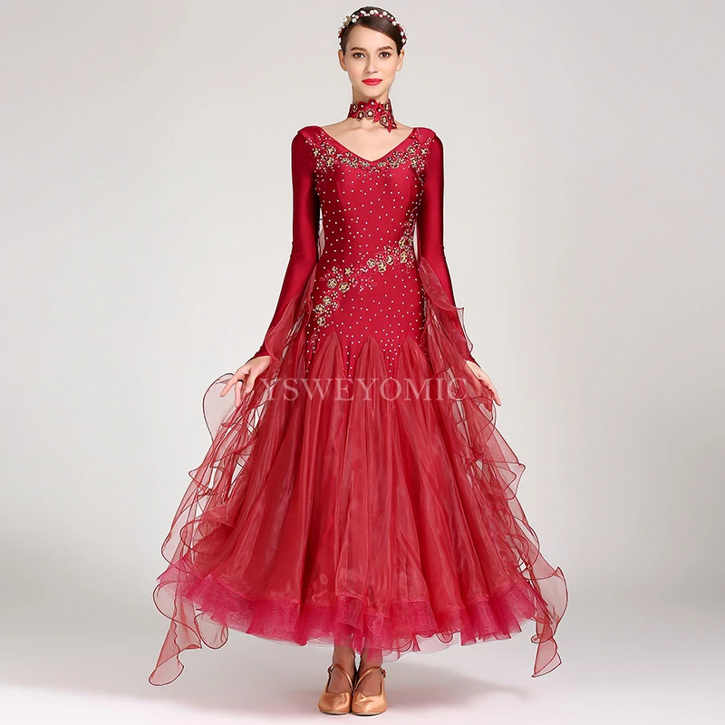 Бальное платье высокого качества для женщин, танцевальная юбка из спандекса, лайкры, бальное платье, стандартное, распродажа