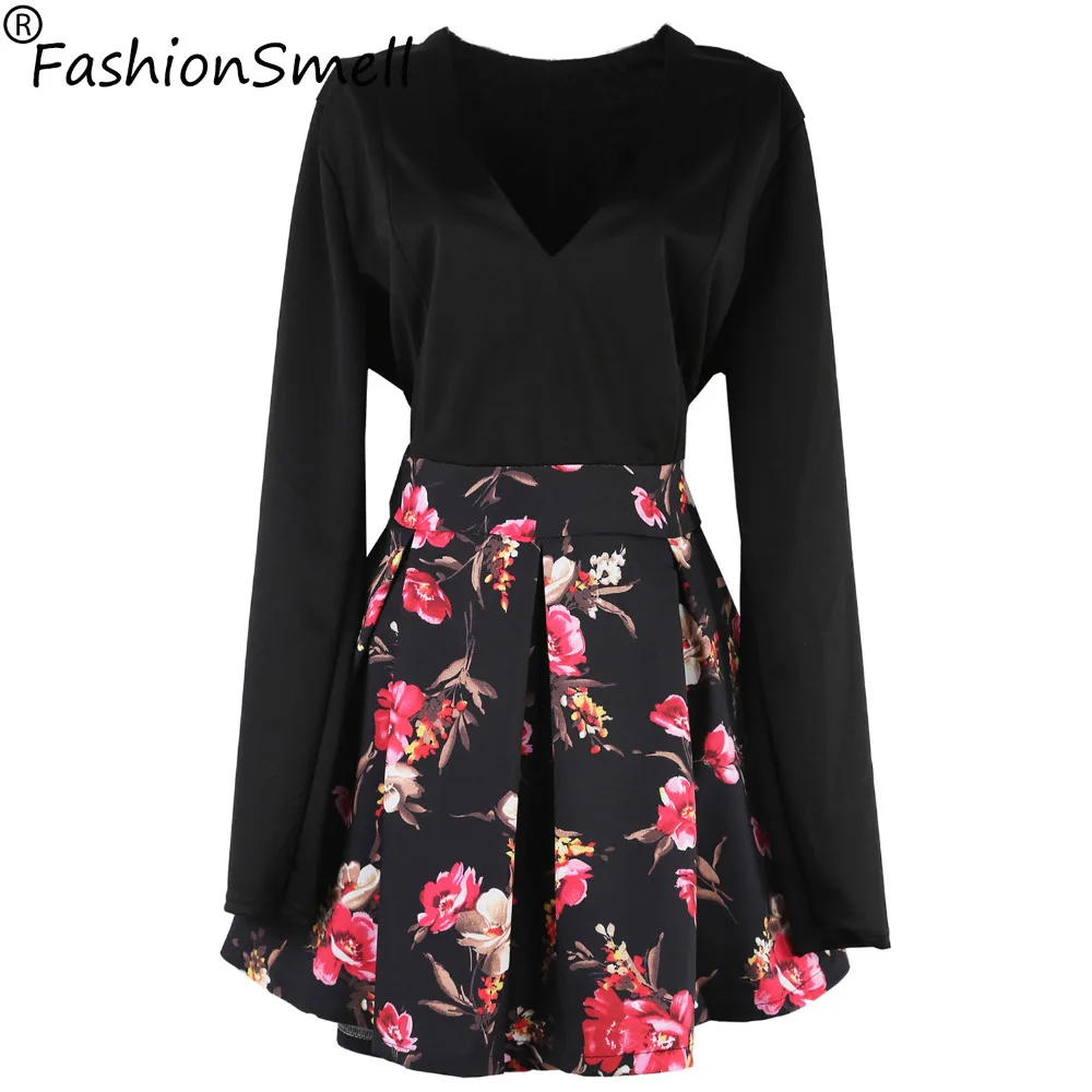 Buy Cheap Vintage Casual Printed Mini Dress Plus Size Women Sexy Dresses Tropical Flower Print Dress V Neck Vestidos Dress Roupas