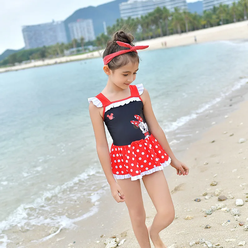 

Disney Girls Swimsuit Cartoon Mickey Mouse Kids Skirt Swimwear Cute Minnie Mouse Girl Swimsuit