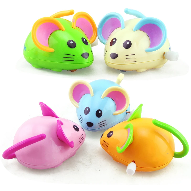 1pc Hot Sale Children Running Chain Clockwork Small Toys Infant Baby First Lovely Rat Cartoon