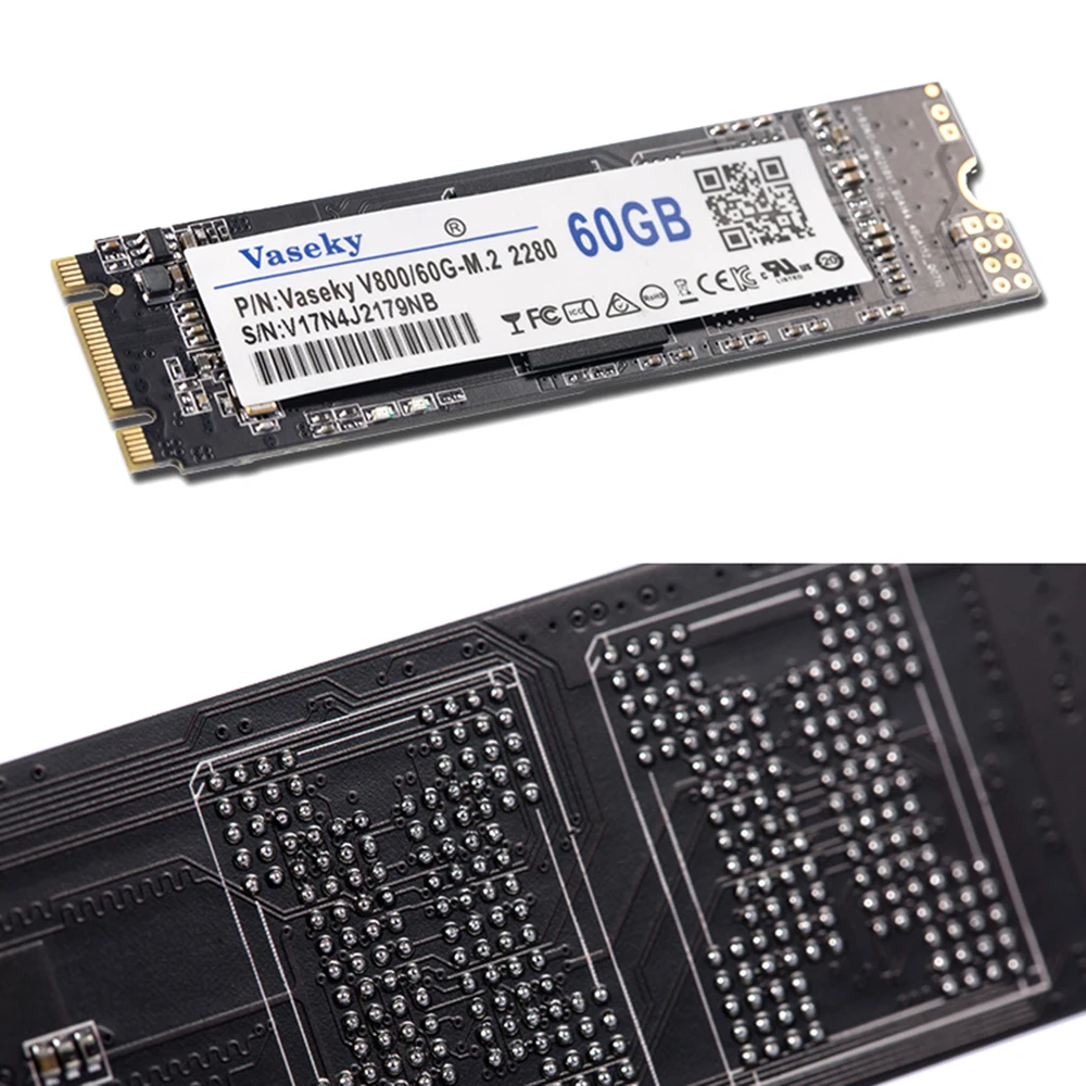 Vaseky M.2 2280 SATA SSD 60 Гб 128 ГБ 256 ГБ 480 ГБ Внутренний твердотельный накопитель для настольных ПК