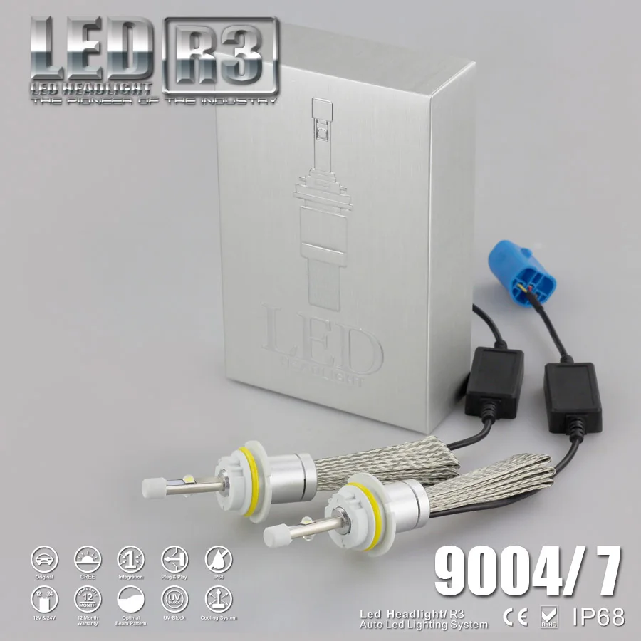 

1 Set 2015 Newest 9007 HB5 80W 9600LM CRE LED Headlight XHP-50 LED CHIPS Auto Truck 12/24V  Xenon White 6K Driving Fog Lamp H4