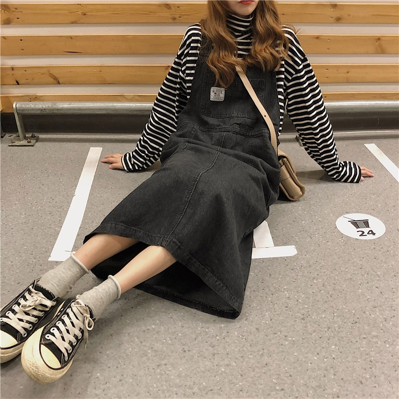 Mid-Calf Denim Overalls