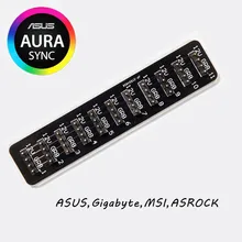 Цветная (RGB) концентратор материнская плата синхронизации ауры 12 V заголовок 4-контактный интерфейс RGB 1-10 пульт для вентилятора затемнения подставка для концентратора ASUS, MSI, Gigabyte, ASROCK
