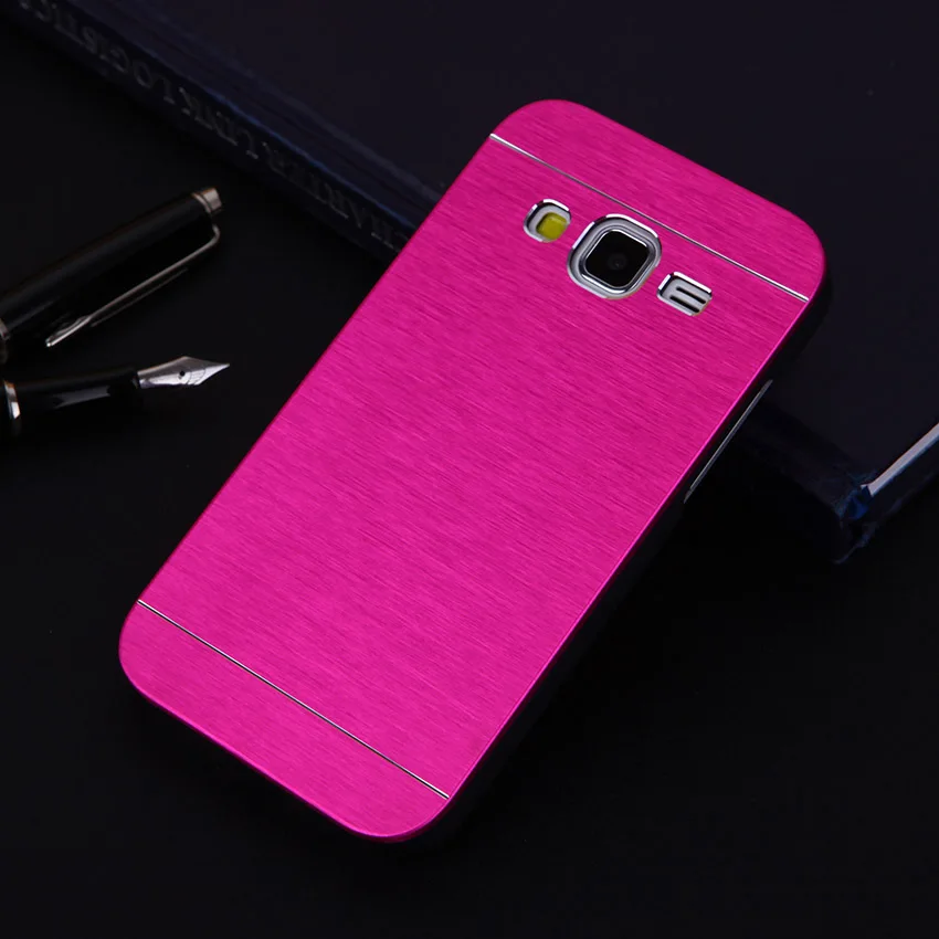 For Samsung Galaxy Core Luxury Metal Brush Aluminum Phone Case PC Hard