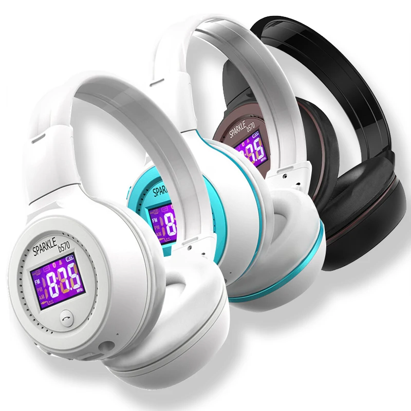 

Sparkle HiFi Stereo FM Radio Bluetooth Headphone Wireless Micro SD Card Call Headset Long Time Music Player With Microphone