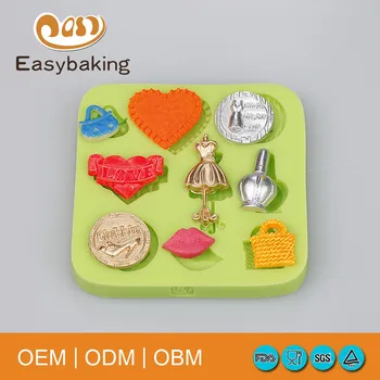 

Hot sale 9 cavity skirt shape confeitaria cake tools dress silicone bakeware candy molds pastry tools