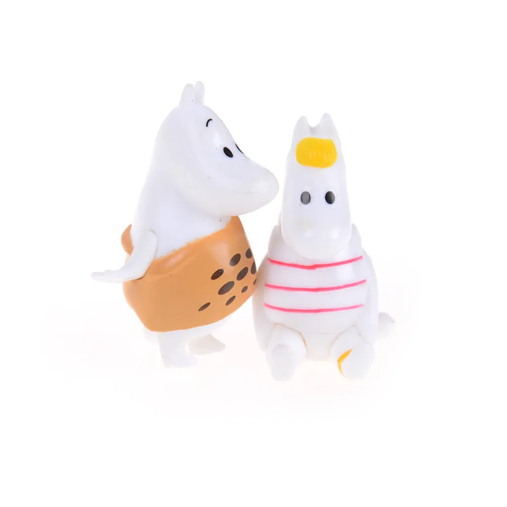 12 шт. миниатюрные фигурки Moomintroll Hippo Family Snork maidenпвх Мультяшные куколки статуэтки