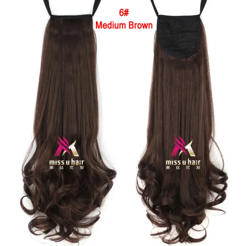 Miss U Hair 1" 45 см 110 г Синтетическая лента конский хвост длинные вьющиеся женская Сережка для наращивания волос кусок хвостики