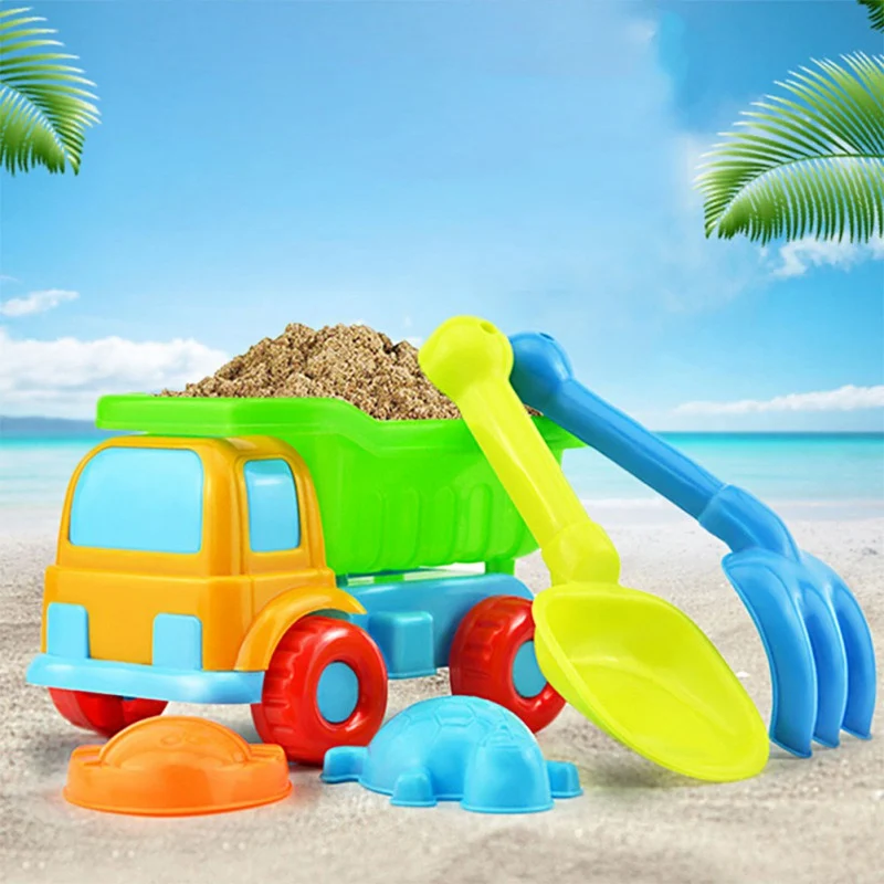 5 шт. детские пляжные игрушки песок игрушечный экскаватор пляжные игры Средний пластик купальный игры песочница игрушечные лошадки набор