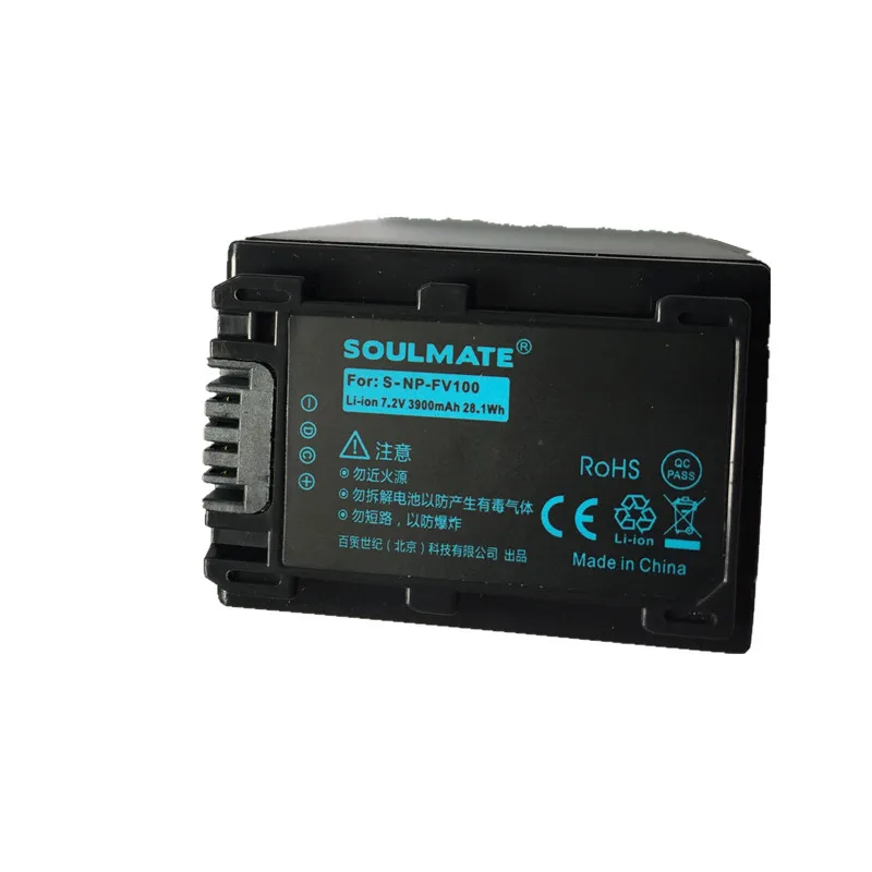SOULMATE NP-FV100 комплект литиевых батарей NP FV100 цифровой Камера Батарея NP FV100 для SONY FDR-AX100E AX100E HDR XR550E XR350E