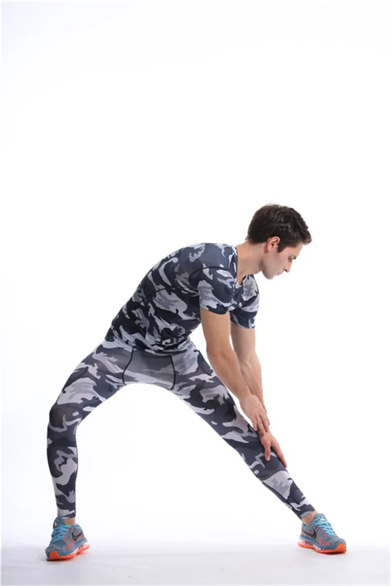 Gray Black short sleeves long pants sport men suits (3)