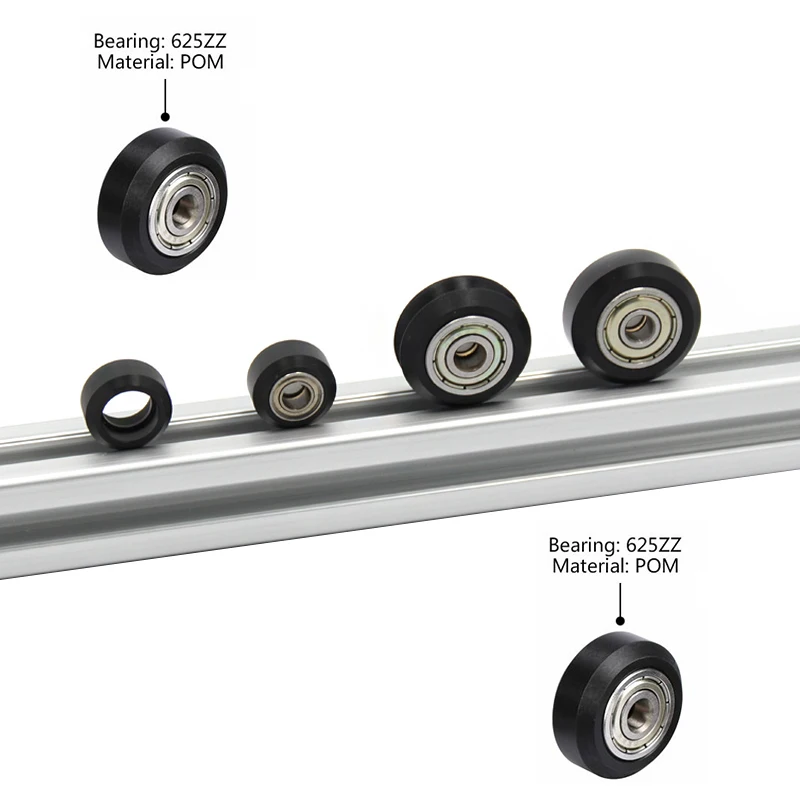 5 قطعة/فتحة CNC عجلة البكرات الكرة تحمل V نوع CNC عجلة تحمل 3D طابعة أجزاء جولة والعتاد بيرلين جزء ل 3D Ender-3 أجزاء