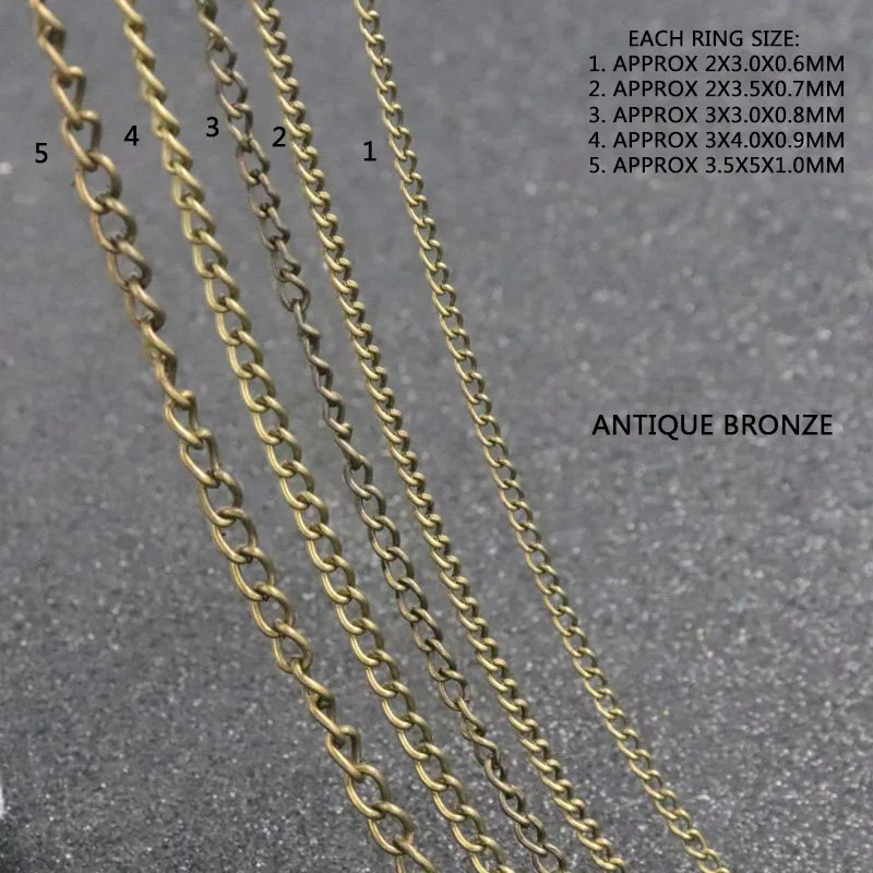 5 м 5 размер белый к античная бронза цвет браслет ожерелье расширенное Кольцо Цепь для самостоятельного изготовления ювелирных изделий