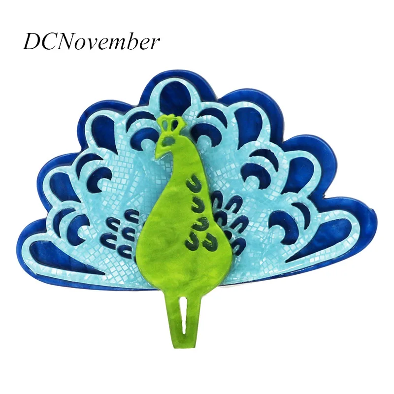 

Vintage Beautiful Peacock Feather Opening Peacock Brooches Acetate Acrylic Brooch Pins Jewelry DCNovember