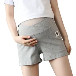 Летние тонкие шорты с низкой талией для беременных, регулируемые Короткие штаны для беременных, повседневные однотонные шорты с котом и