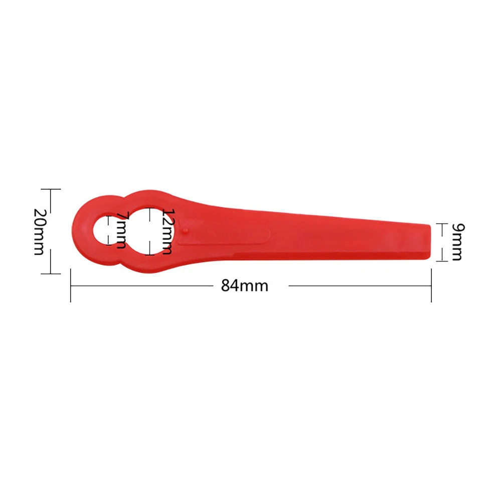 10 шт. пластиковое Сменное лезвие газонокосилки подходит для искусственная трава лезвия триммера Замена косилки для беспроводной триммер травы - Цвет: red 12x7mm