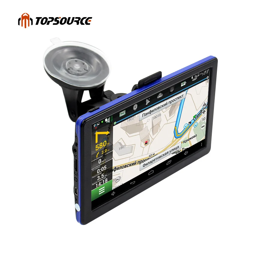 TOPSOURCE 7 ''HD Автомобильный gps навигатор емкостный экран Win CE6.0 FM Встроенный 8 Гб 800 МГц навигатор карта для Европы/США+ Канады