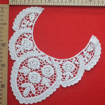 

23cm*23cm NEW White cotton Lace Applications Water Soluble Lace Motif Collar Accessories for DIY dress