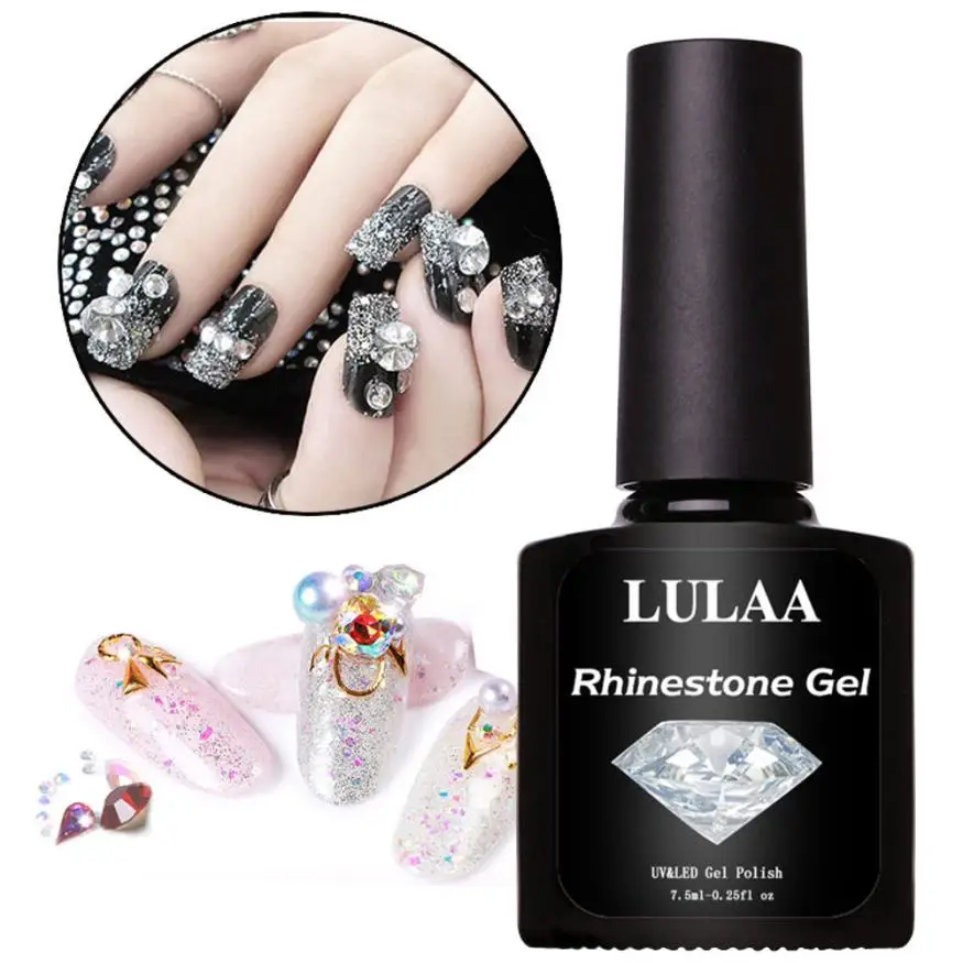 

LULAA 7.5ML Nail glue for rhinestones DIY Art Nail Polish Glue Rhinestone Adhesives Super Sticky Tools UV Gel 2U0118