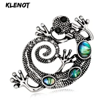 В стиле ретро в виде ракушки броши в виде ящериц с украшением в виде кристаллов брошь в виде геккона под старину Серебряный, с животными брошь алмазов насекомых шпильки Для женщин рождественские подарки