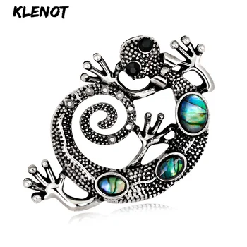 

Retro Shell Lizard Brooches Crystal Brooch Gecko Antique Silver Animal Jewelry Brooch Diamonds Insect Pins Women Christmas Gifts