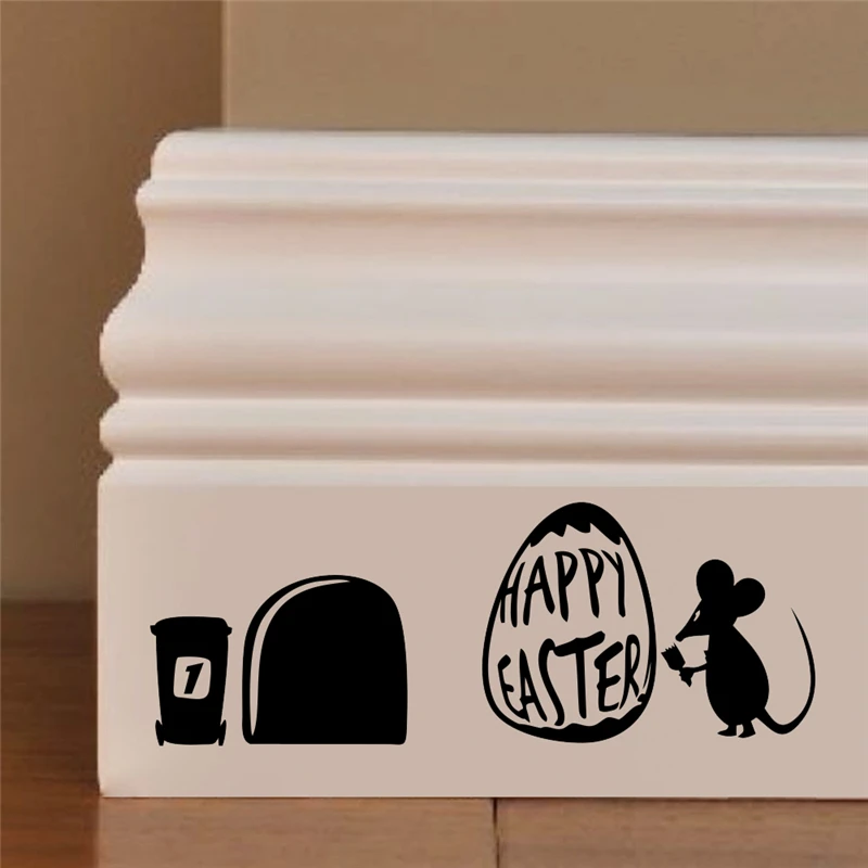 funny mouse hole wall decals for living room home decorations vinyl