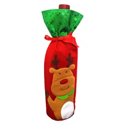 Хорошо Продажа 1 шт. рождественские украшения для дома Санта Клаус бутылки вина Обложка сумка мешок Санта украшения