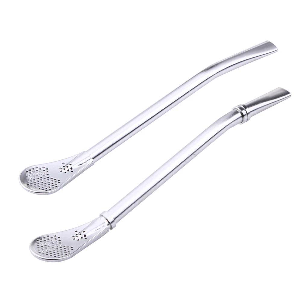 Stainless steel filter straw spoon tea scoops Washable Tea Tools Two styles