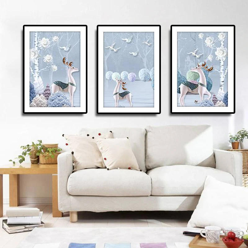 

2018 New Full Round Diamond Drawing Cross Stitch Diamond Embroidery 5D Diy Diamond Mosaic Rhinestone Gift Deer. Custom Photo