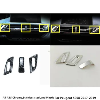 

For Peugeot 5008 2017 2018 2019 2020 Car Front Garnish Molding Frame Bezel Switch Vent Outlet Air Condition Panel Control Trim