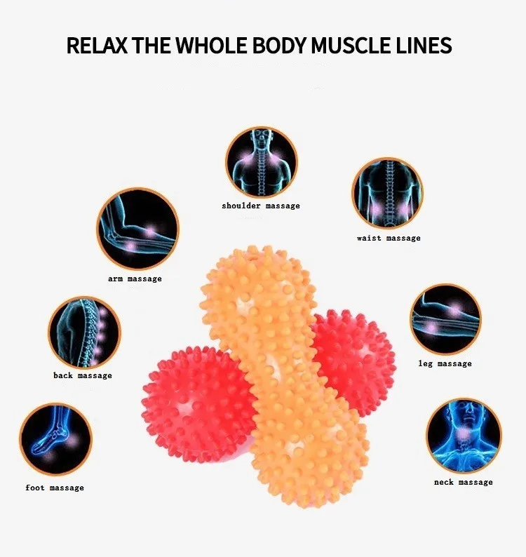 1 шт., массажный мяч в форме арахиса с шипами, массажер с шариком Ежика для ног, триггер для йоги, спорта, фитнеса, мяча