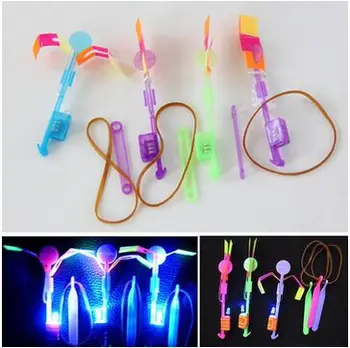 

(300 pieces/lot) Double Flash Copter Christmas Gift LED Arrow Flare Glow Amazing Helicopter flying arrow disk