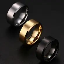 Модное классическое кольцо из нержавеющей стали черного, золотого, серебряного цвета, простое металлическое кольцо на палец для мужчин и женщин, влюбленных пар, обручальные кольца, подарок