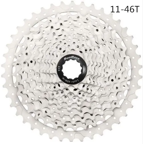 Sunracing 10 скоростей CSMS3 CSMX3 11-40 t/11-42/11-46 t mtb велосипед свободные колеса кассета широкое соотношение mtb велосипед кассета - Цвет: MS3 46T silver