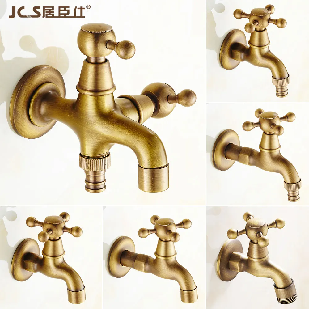 

AUSWIND Antique Copper 4 Leading European Washing Machine Retro Lengthened Into The Wall Faucet Single Cold Faucet Mop Pool