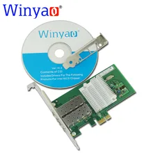 Winyao wyi350f2sfp PCI-Express x1 двойной Порты и разъёмы 1000 Мбит/с gigabit ethernet lan Волокно сервер сетевой карты для i350-f2 2 порты и разъёмы NIC
