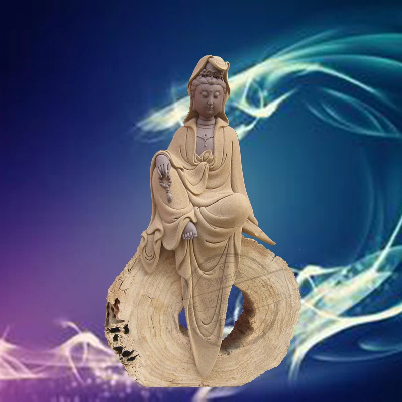 crafts decor hand wedding cutting dies home Wholesale handmade boutique sculpture ceramic Buddha Guanyin Buddha Yixing ornaments