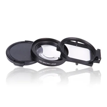 

58mm HD Macro Lens Close-Up +16 Magnification 16X + Red Filter+ Flip Filter Adapter For Xiaoyi YI II 4K Waterproof housing
