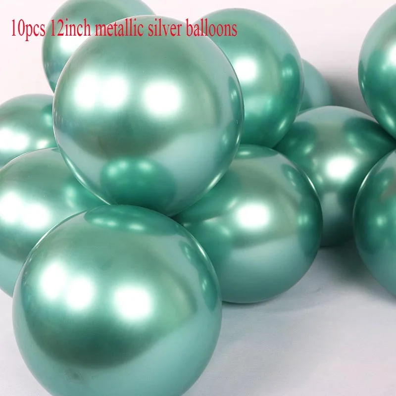 12 дюймов металлические светящиеся синие латексные шары, гелий темно синий шар для свадьбы День рождения украшения детский душ S2YN - Цвет: Светло-зеленый