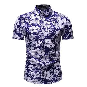 

Floral Shirt Summer Flower Social Shirt for Men Hawaiian Beach Style Blouse Men's Clothing fashion slim fit New