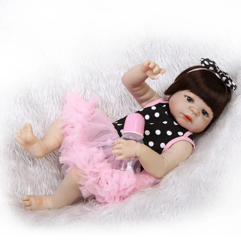NPKCOLLECTION 55 см мягкая силиконовая кукла для новорожденных игрушки девочек
