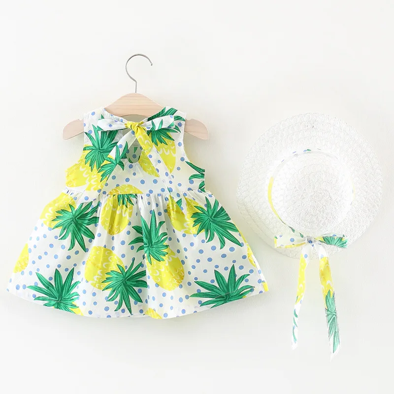 

Baby Dress 2019 New Fashion Summer Baby Clothes High Quality Fruit Printed Princess Dress Sleeveless Dress Girls Clothes
