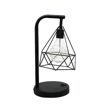 

Nordic Style LED Light Iron Wire LED Night Light Diamond Design Table Lamp Home Bedroom Light Decor Luces 40JUN25