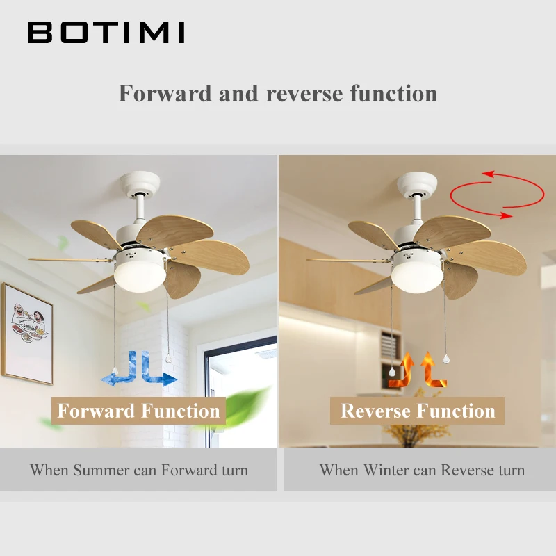Потолочный вентилятор BOTIMI Reverse светильник 220 В для гостиной современный