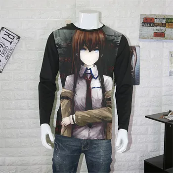 

Cosplay Japan Anime Unisex Tops men T-shirt Fashion Tops Tees Women Men Japan Anime Steins Gate T Shirt Makise Kurisu
