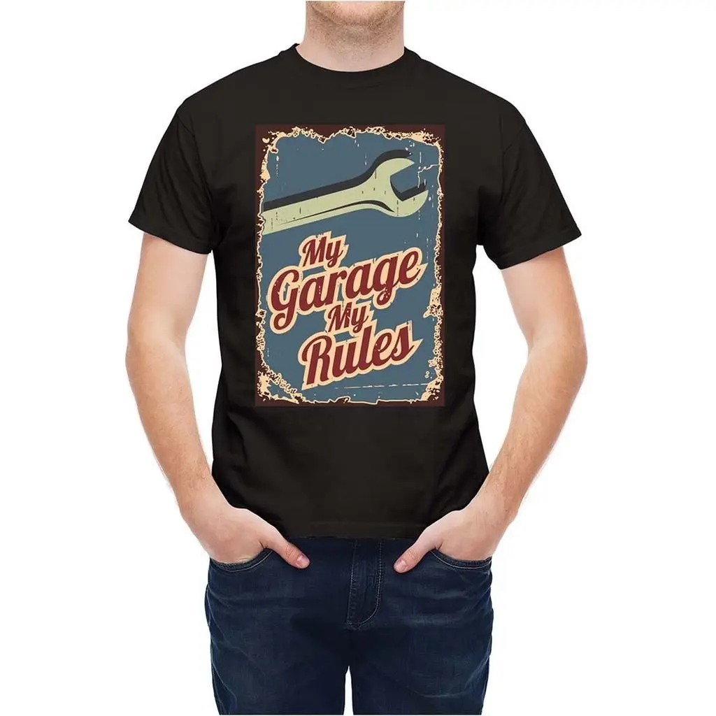 T shirt Mechanic Rules Retro Garage Fashion T Shirt Hipster Cool Tops