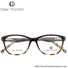 2018 CLEAR MUNDOS Man and Women Glasses Spring Hinge Frames TR90 with Colorful Flowers Glasses Clear lens Eyeglasses for T8008